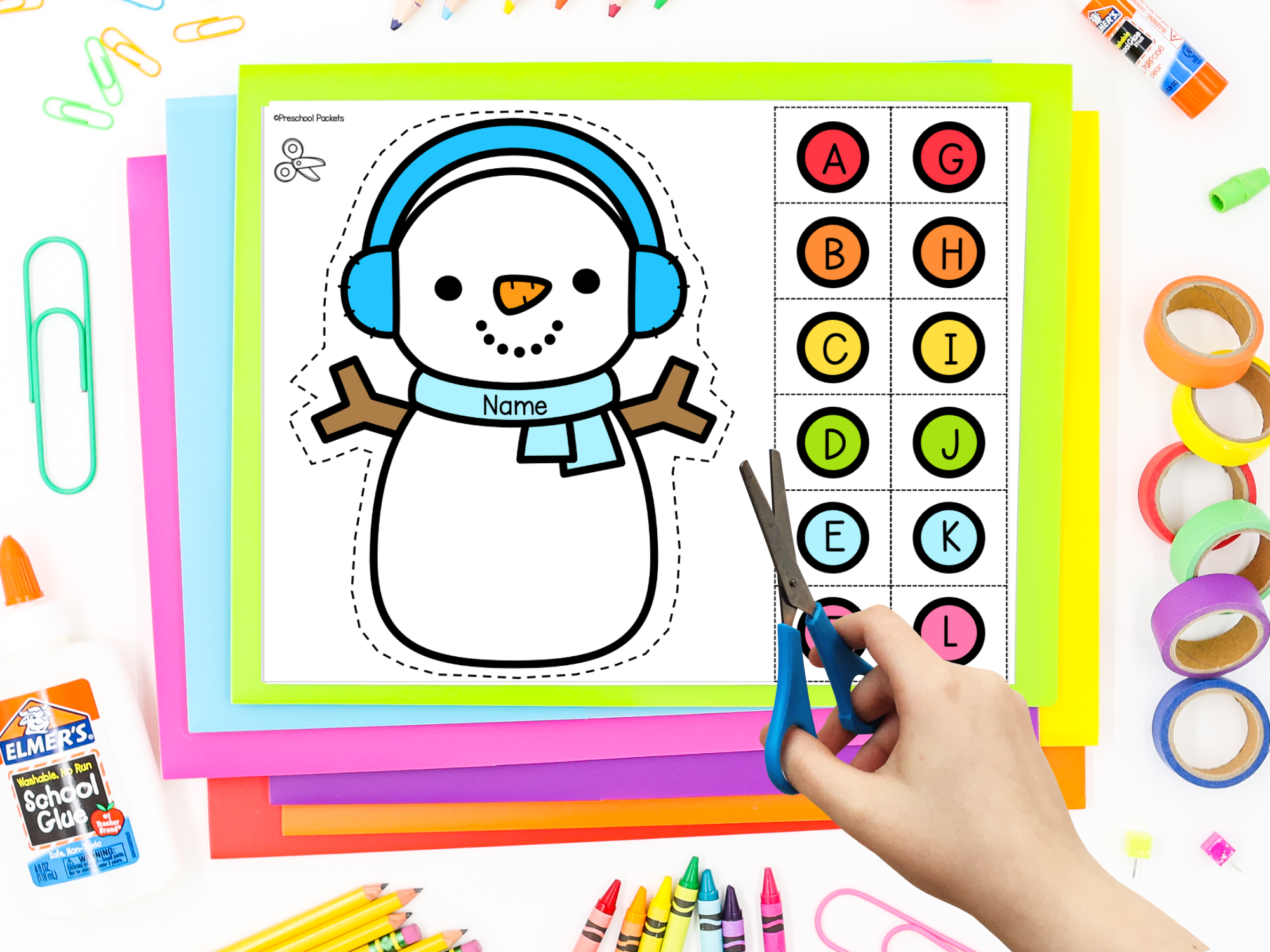 Winter Craft Bundle Editable Name Crafts – Preschool Packets