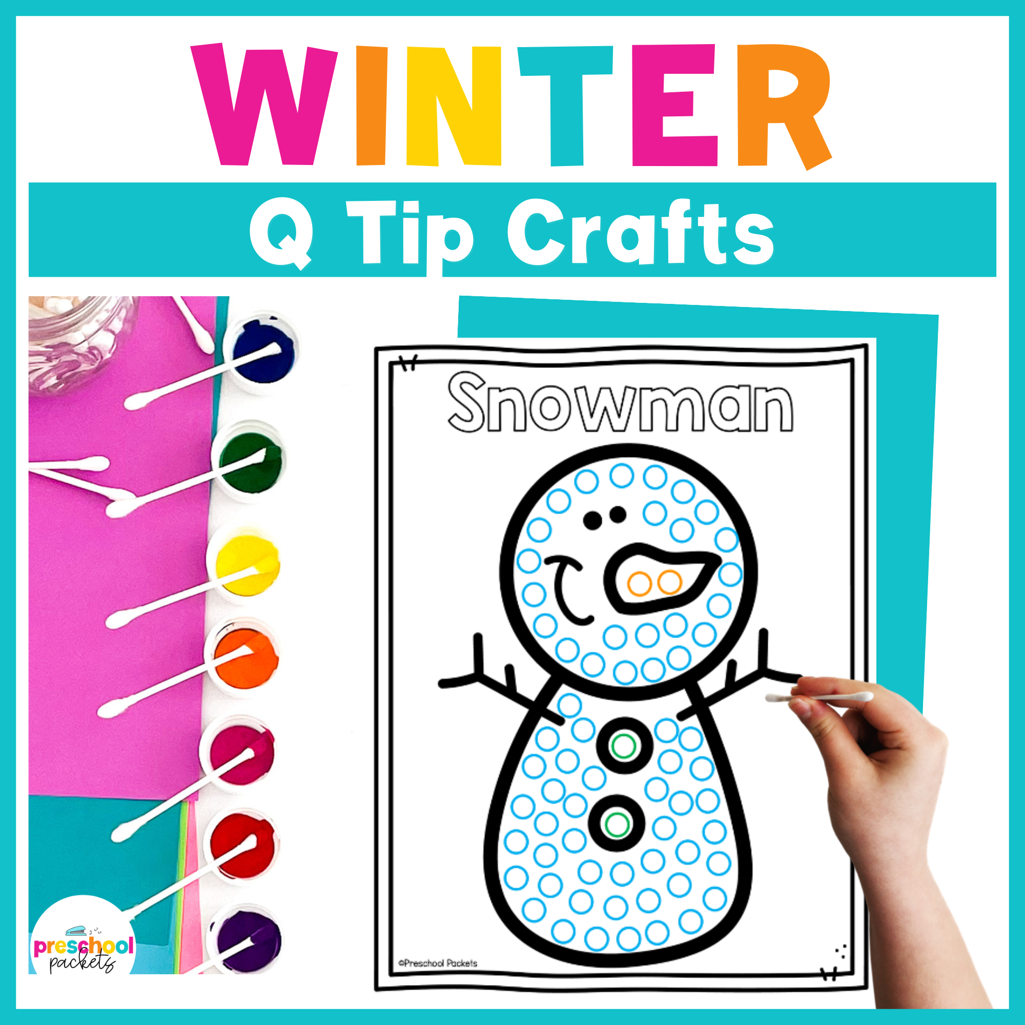 Q-Tip SnowFlake Craft For Kids - Happy Toddler Playtime