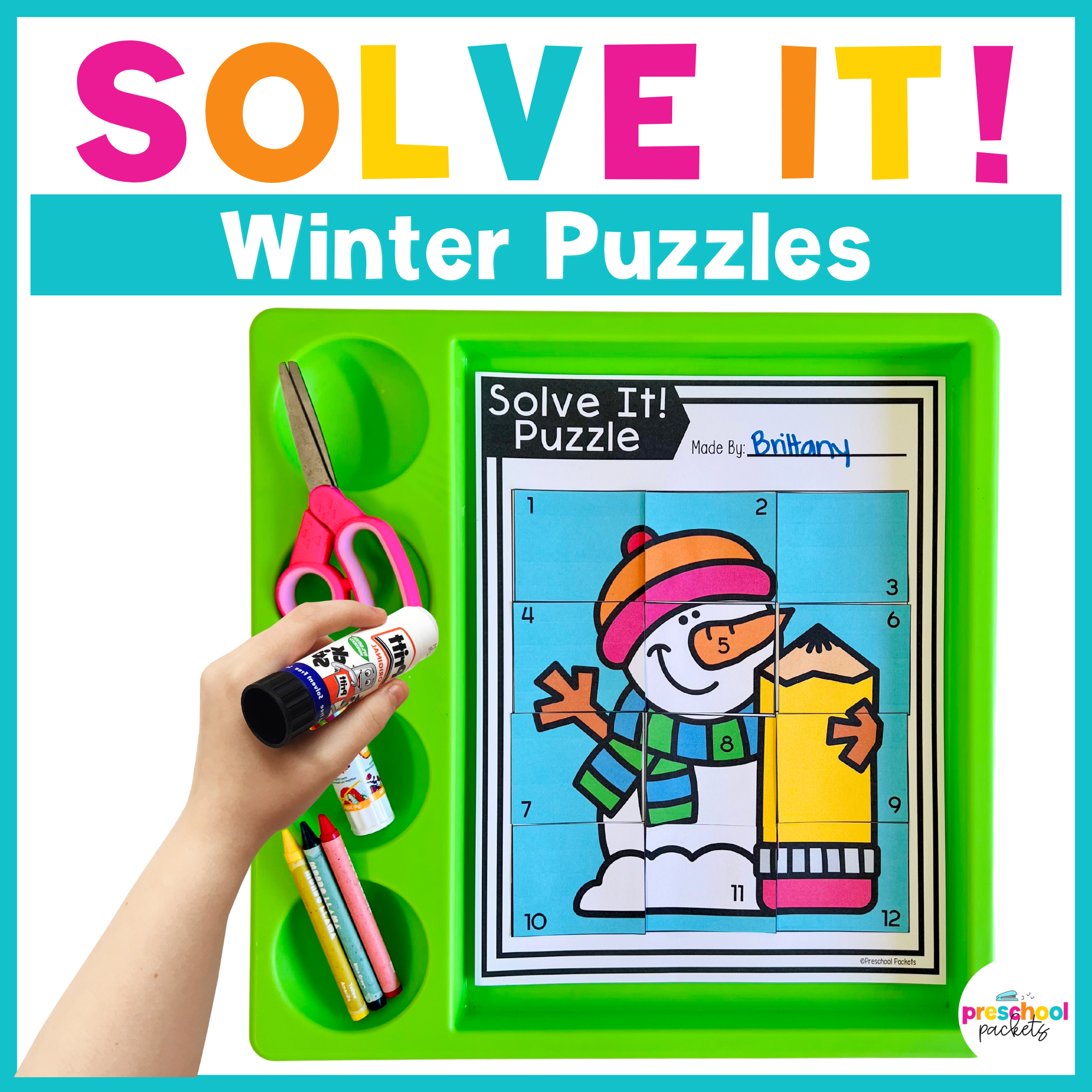 Winter Mixed Grid Puzzles For Preschool, PreK and Kindergarten ...