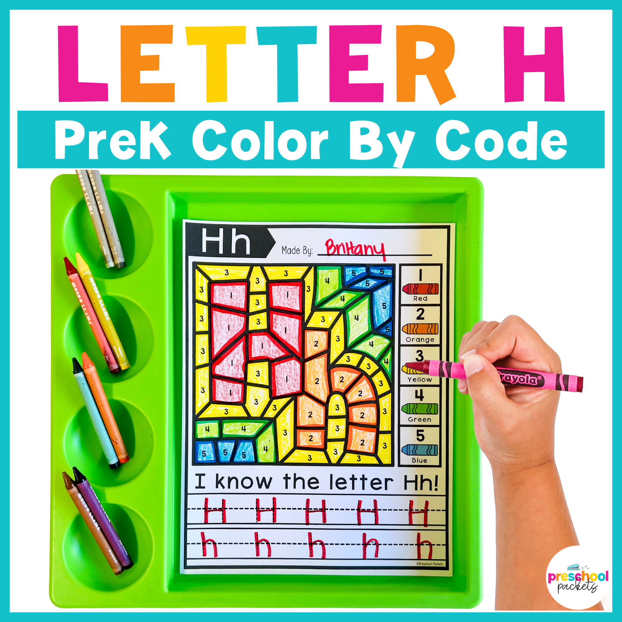 Alphabet Color By Code for Preschool - Letter H – Preschool Packets