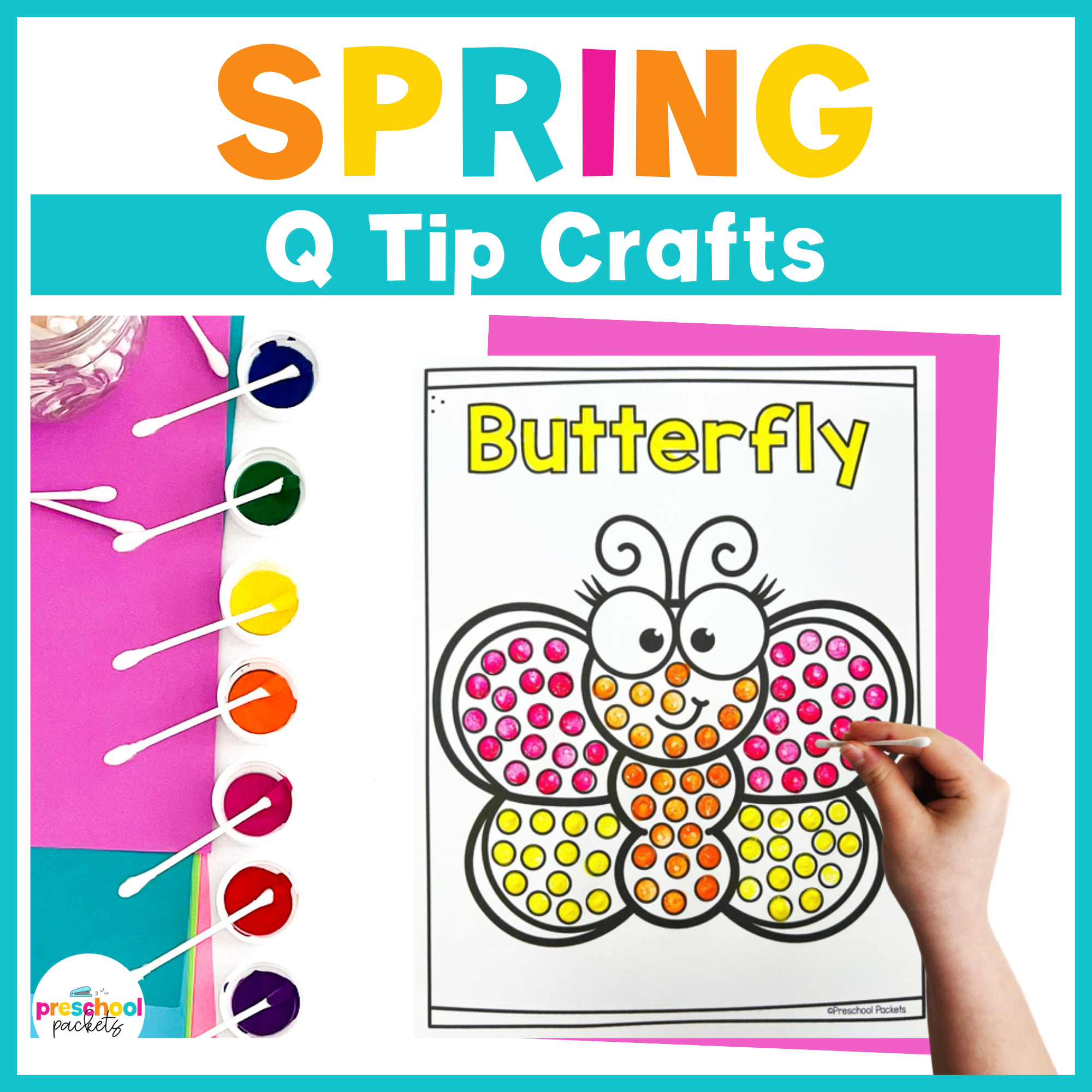 Spring Crafts Q Tip Painting Fine Motor Activity, image size:2000x2000