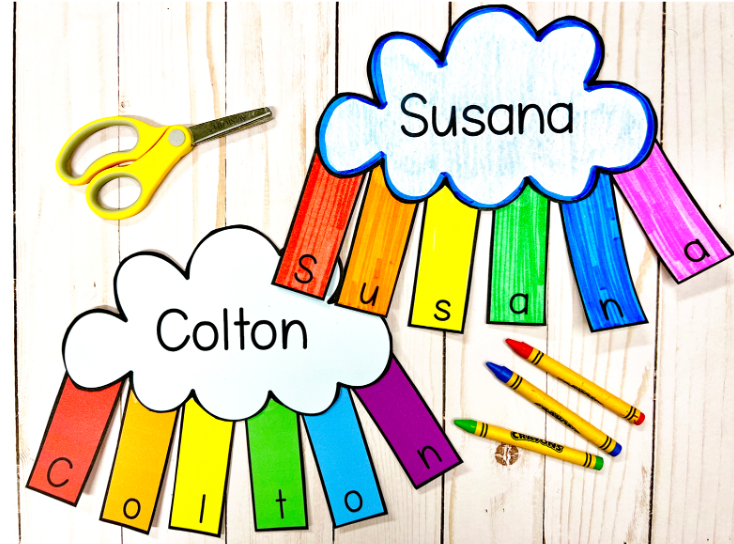 Rainbow Name Craft Free Preschool Printable