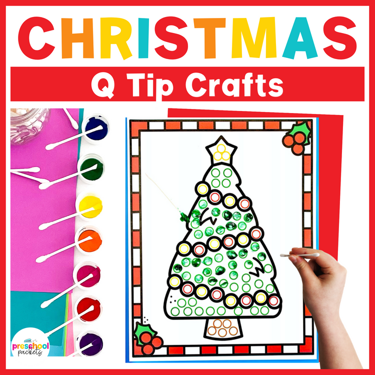 Christmas Crafts Q Tip Painting Fine Motor Activity