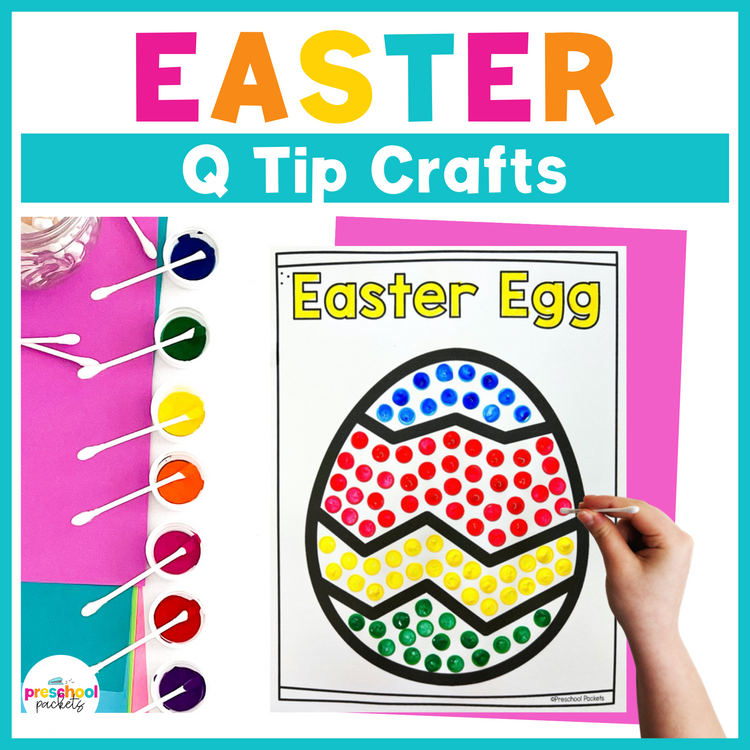 Easter Q Tip Crafts Painting Fine Motor Activity