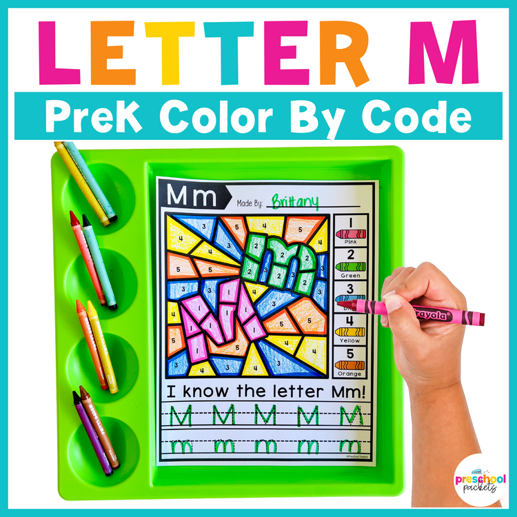 Alphabet Color By Code for Preschool - Letter M