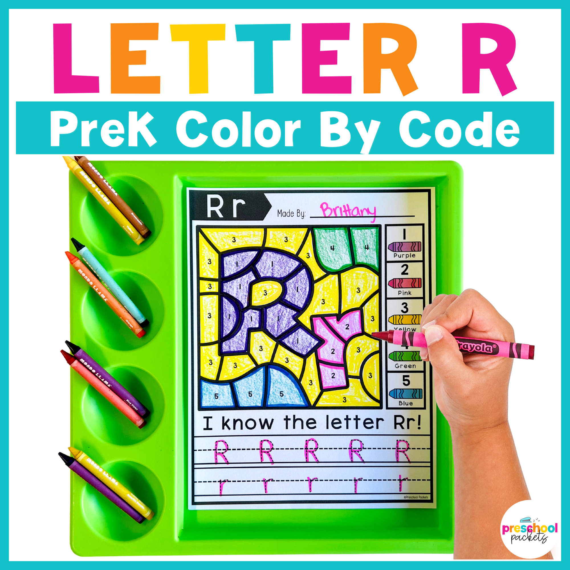 Alphabet Color By Code for Preschool - Letter R – Preschool Packets