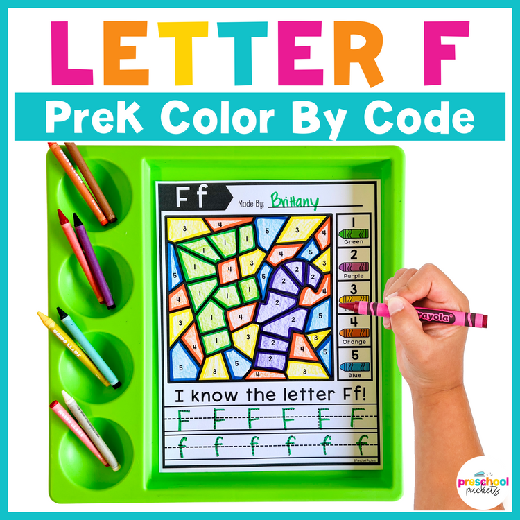 Alphabet Color By Code for Preschool - Letter F
