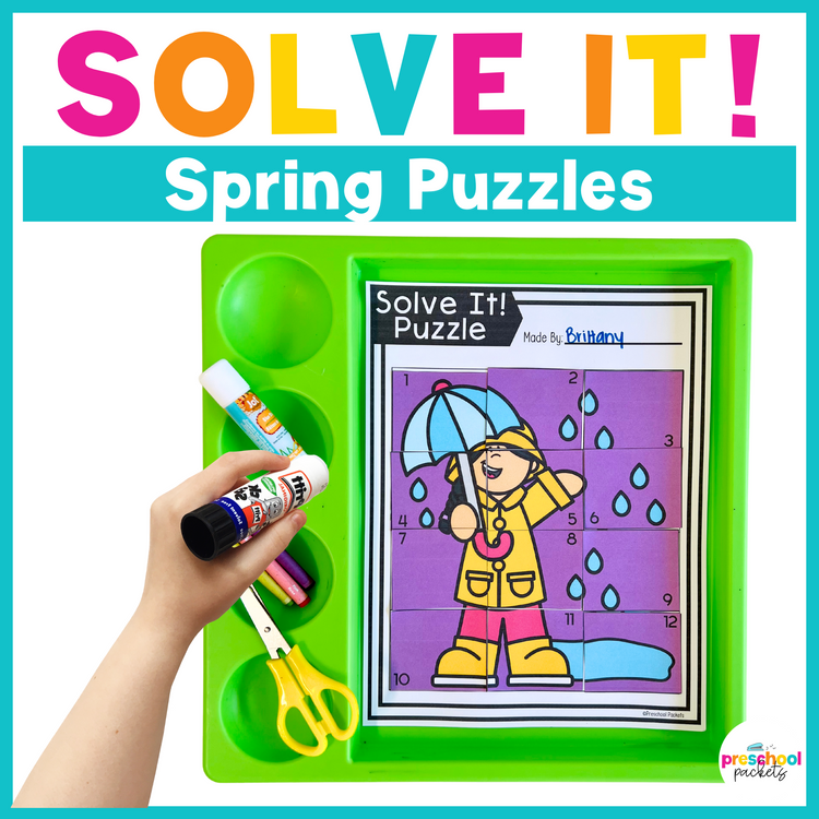 Spring Mixed Grid Puzzles For Preschool, PreK and Kindergarten