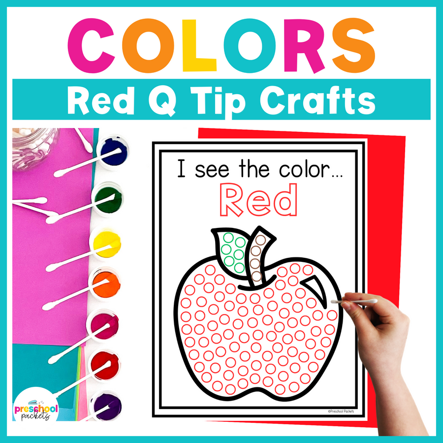 Preschool Colors Q Tip Crafts: Color Red – Preschool Packets