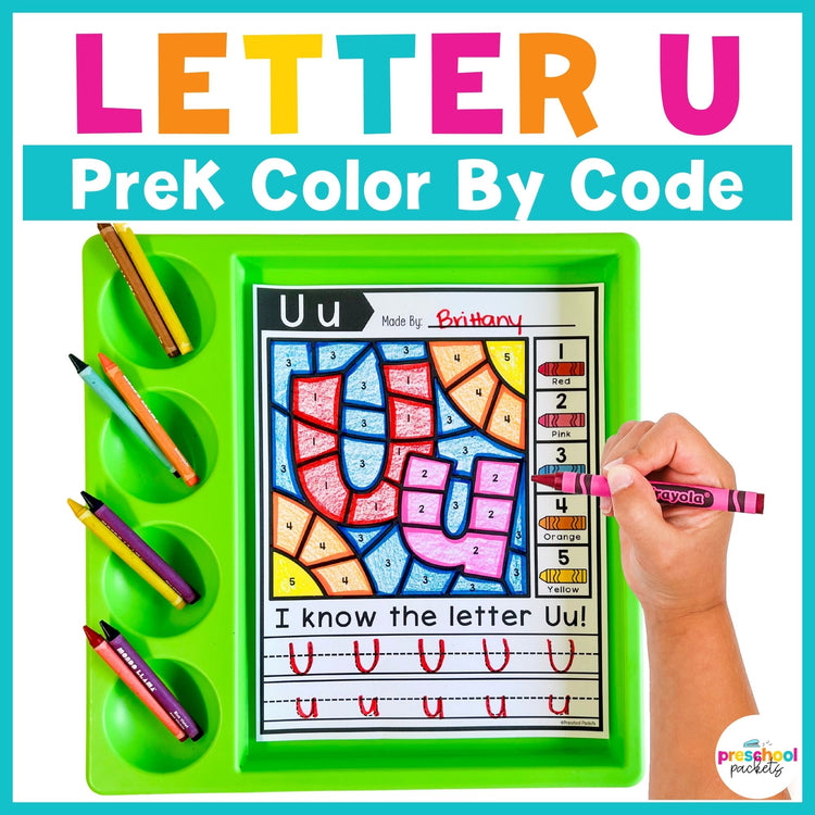 Alphabet Color By Code for Preschool - Letter U