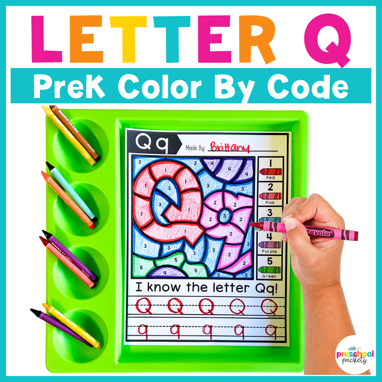 Alphabet Color By Code for Preschool - Letter Q