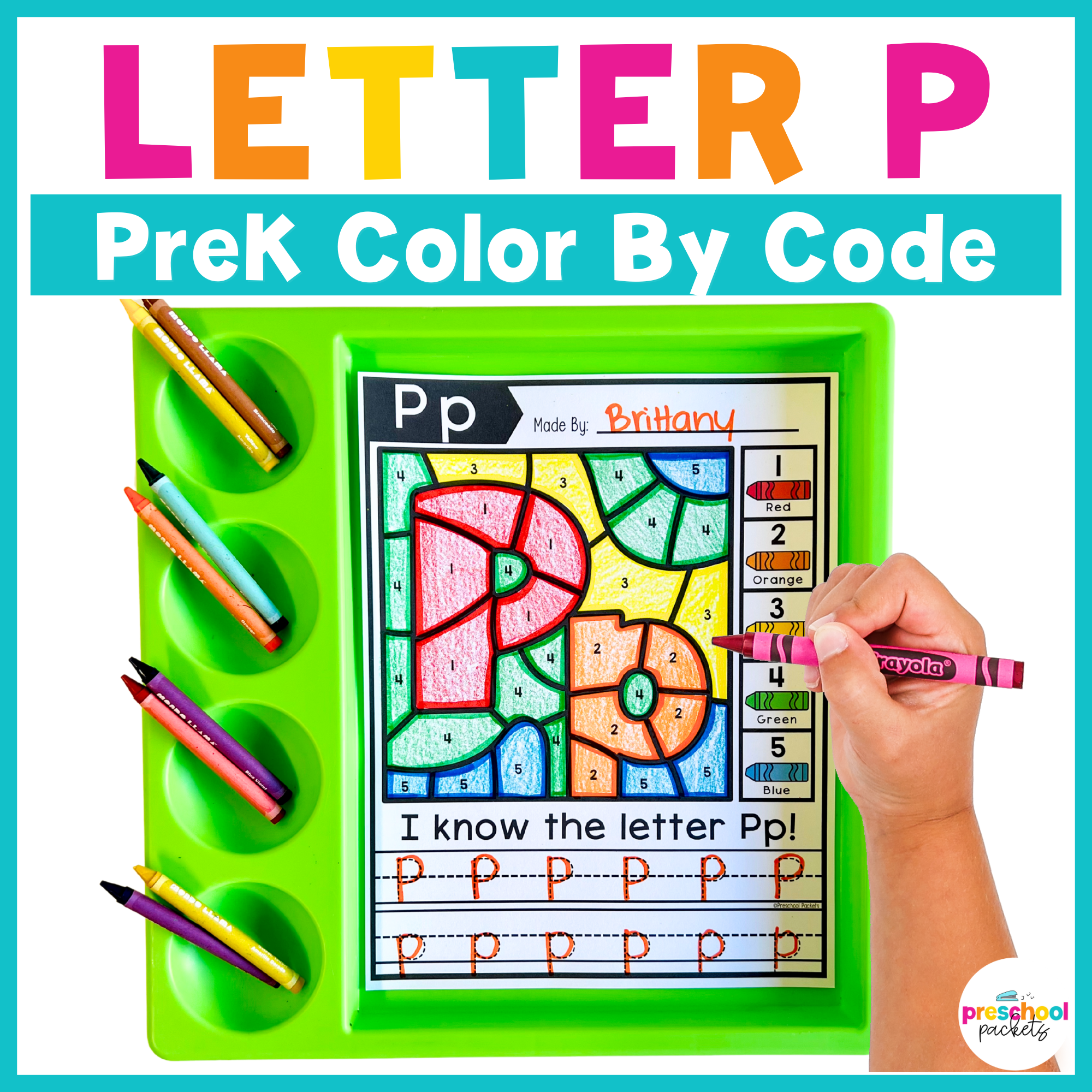 Alphabet Color By Code for Preschool - Letter P – Preschool Packets