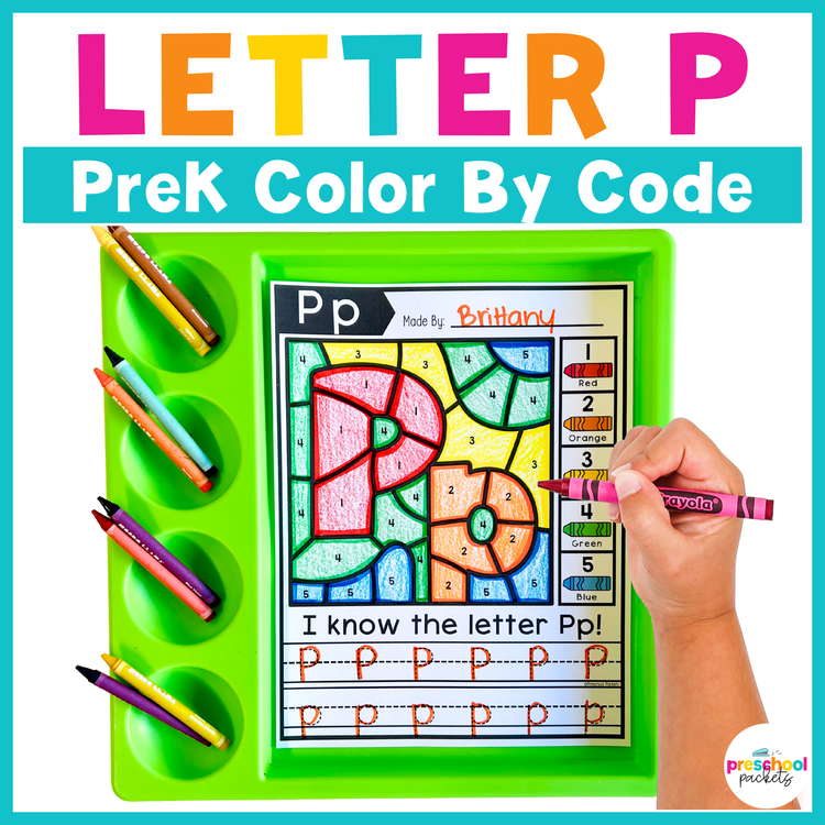 Alphabet Color By Code for Preschool - Letter P
