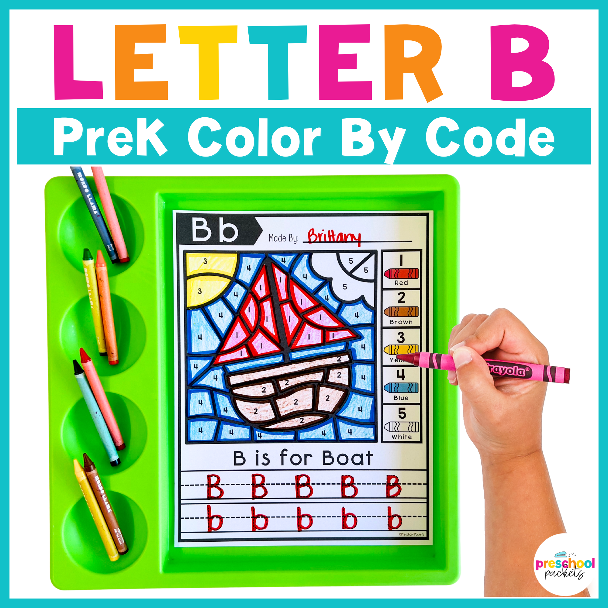 Alphabet Color By Code for Preschool - Letter B – Preschool Packets