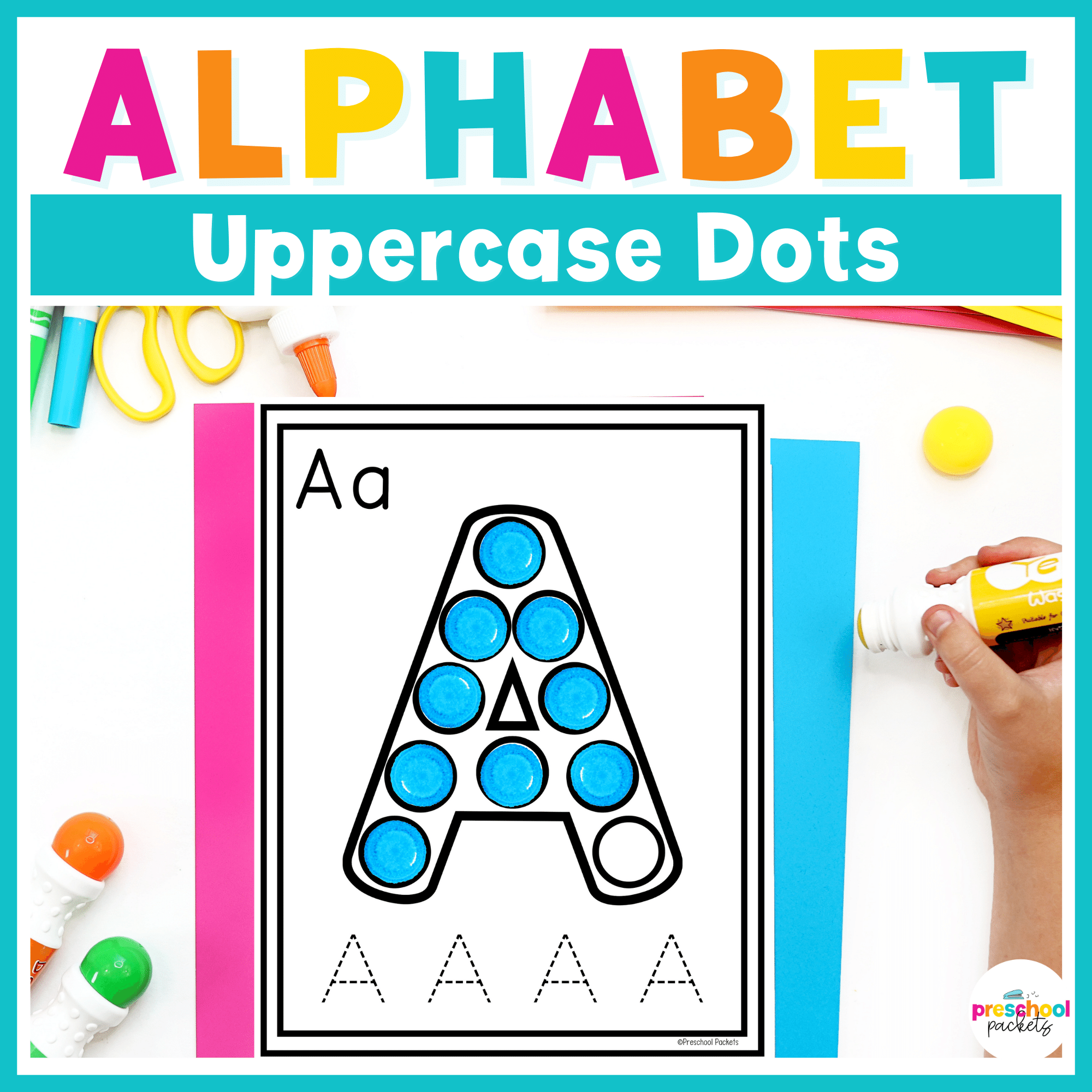 Alphabet Dot Marker and Tracing Worksheets Uppercase AZ Preschool