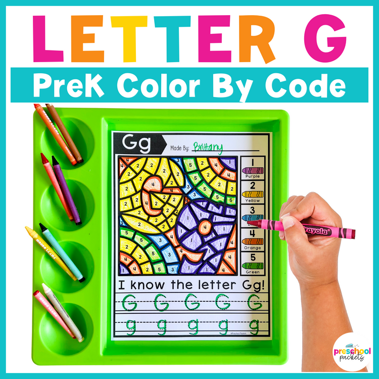Alphabet Color By Code for Preschool - Letter G