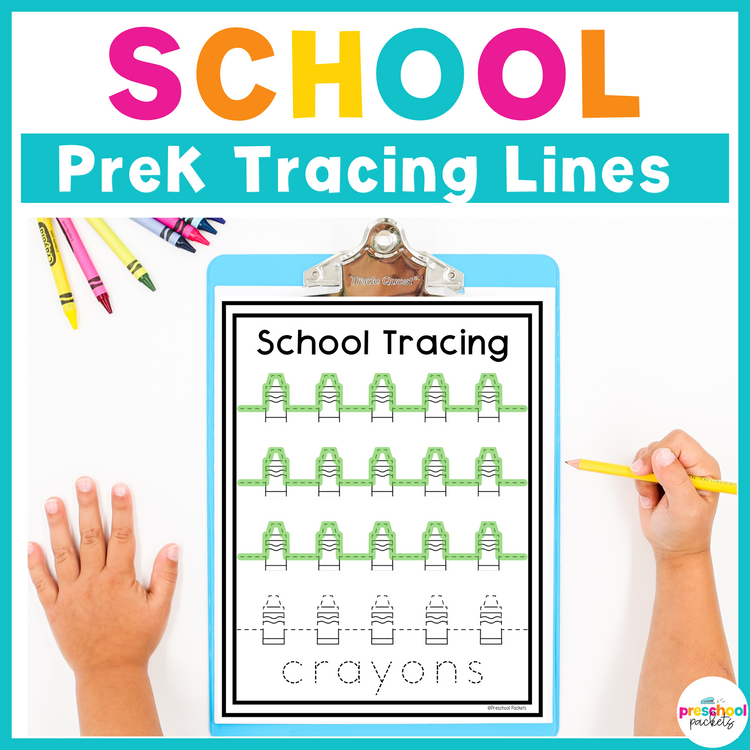 Back to School Tracing Lines For Preschool