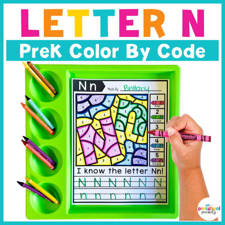 Alphabet Color By Code for Preschool - Letter N