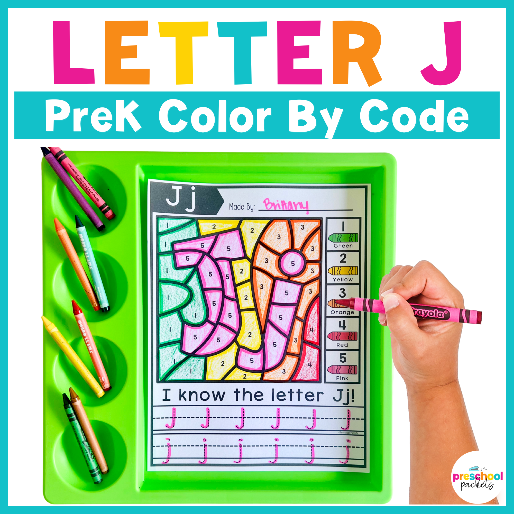 Alphabet Color By Code for Preschool - Letter J – Preschool Packets
