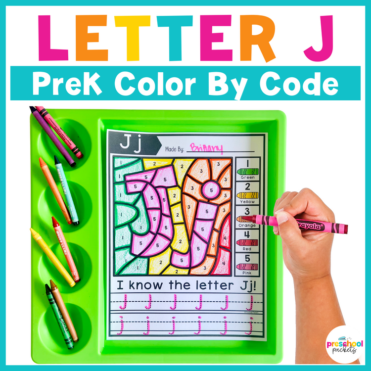 Alphabet Color By Code for Preschool - Letter J