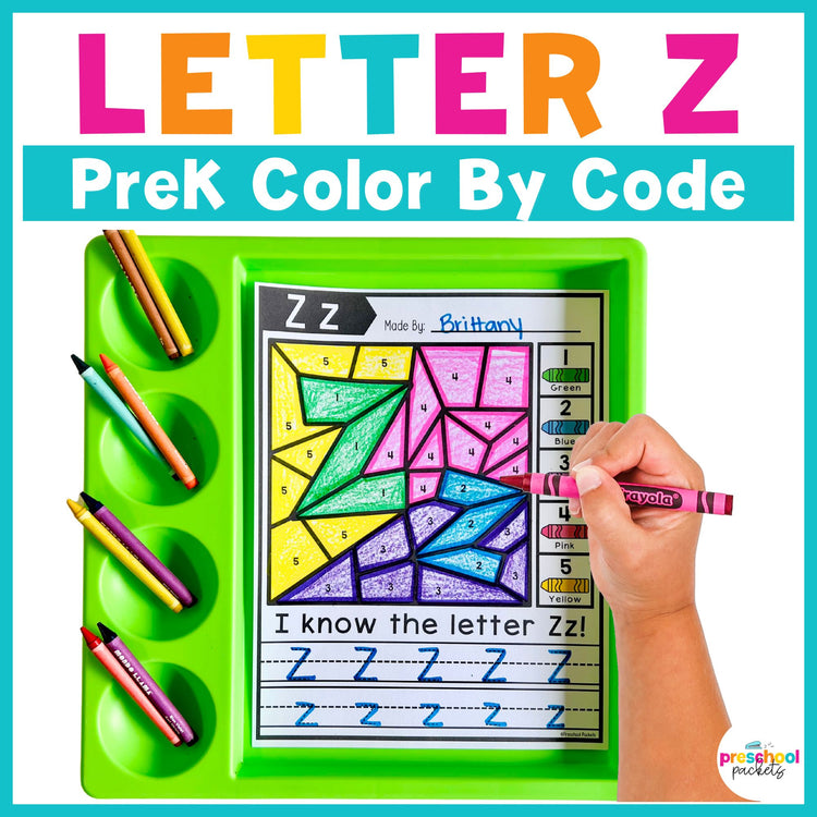 Alphabet Color By Code for Preschool - Letter Z