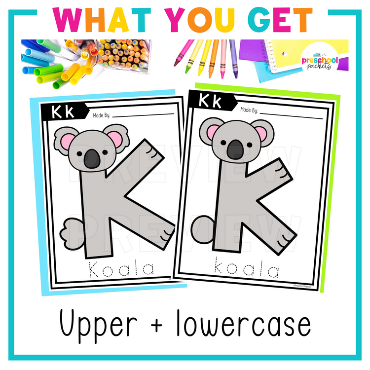 Alphabet Crafts: K is for Koala Letter of the Week Activity