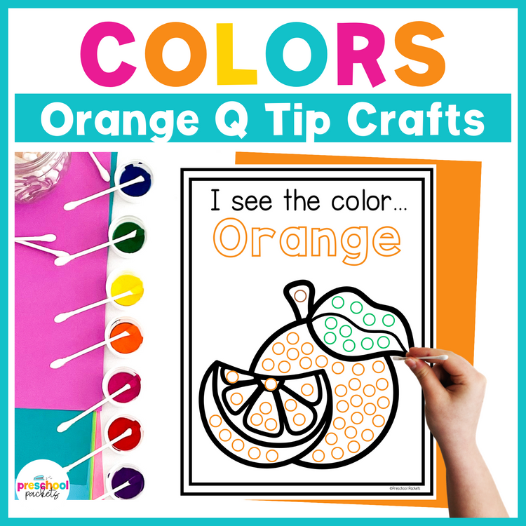 Preschool Colors Q Tip Crafts: Color Orange