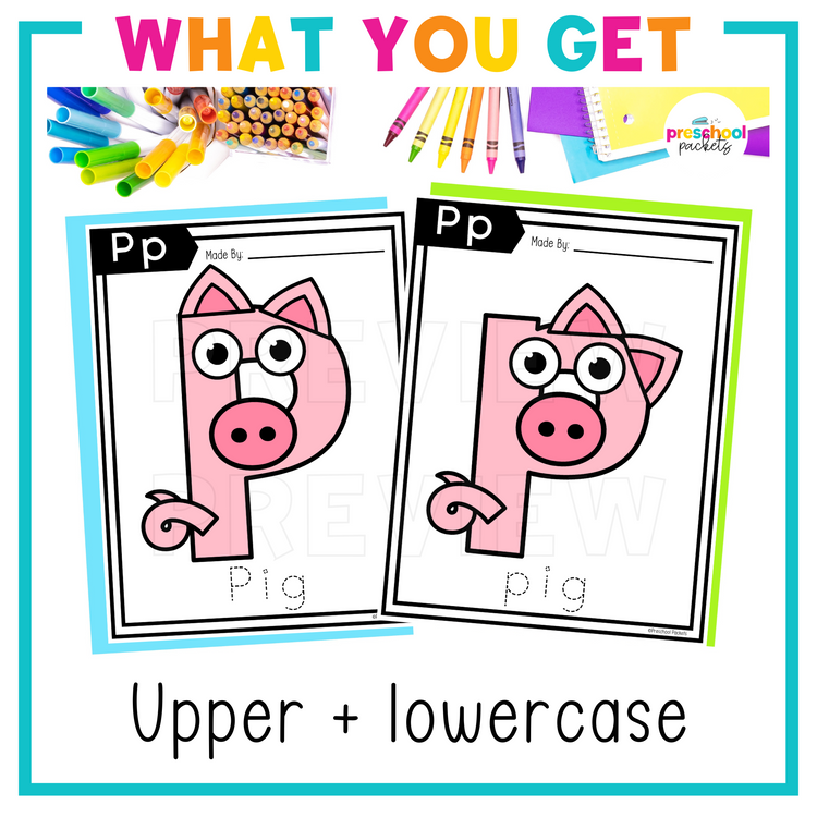 Alphabet Crafts: P is for Pig Letter of the Week Activity