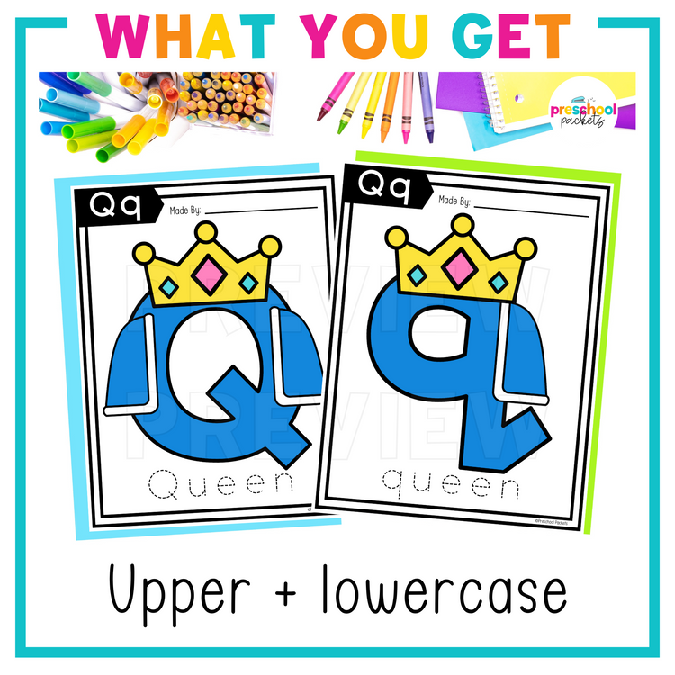 Alphabet Crafts: Q is for Queen Letter of the Week Activity