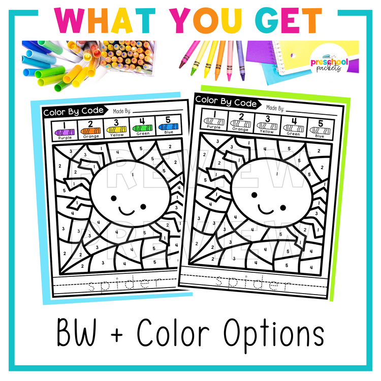 Halloween Color By Code for Preschool