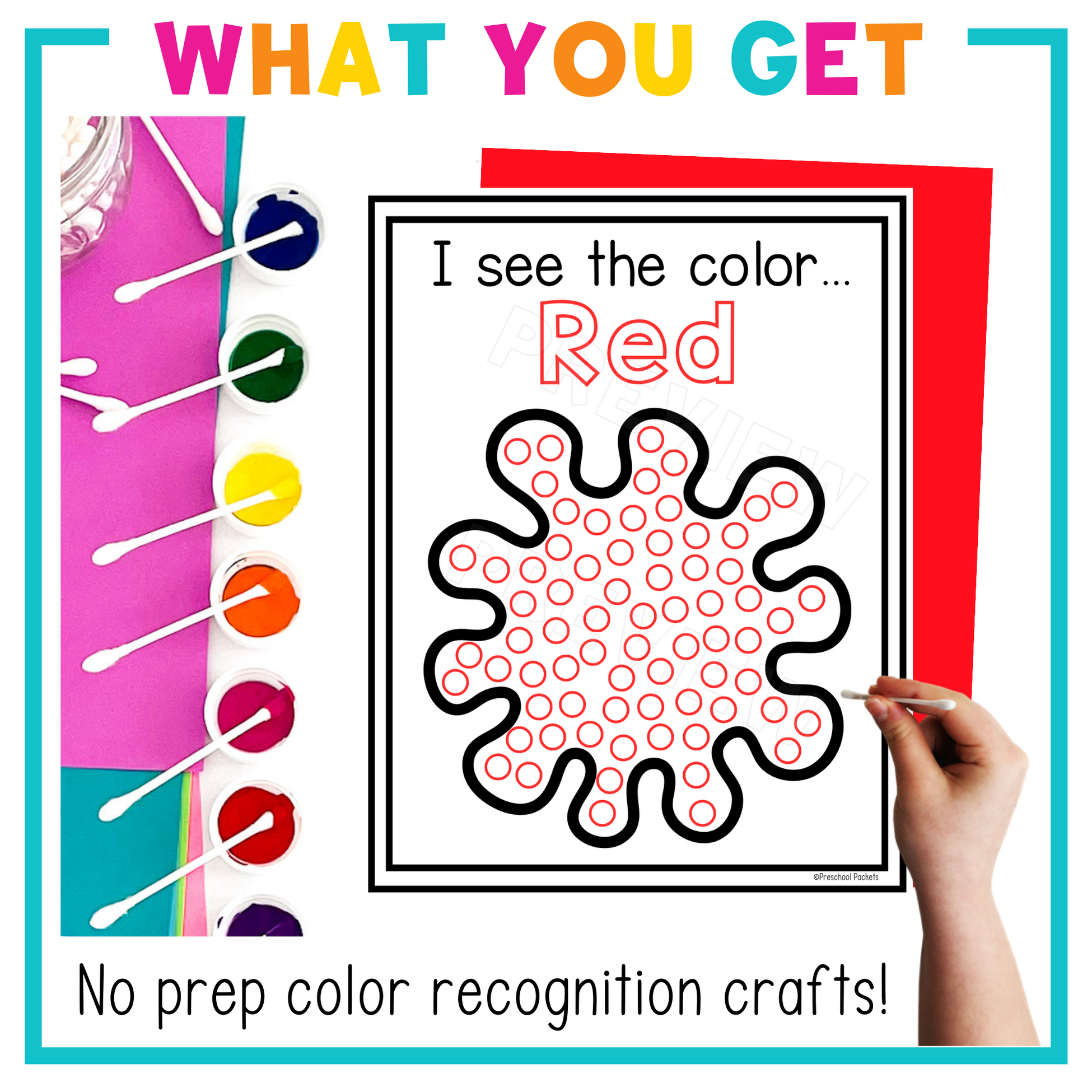 Preschool Colors Q Tip Crafts: Color Red – Preschool Packets