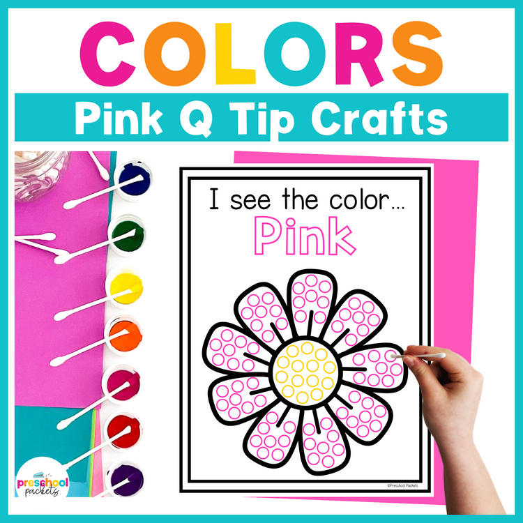 Preschool Colors Q Tip Crafts: Color Pink
