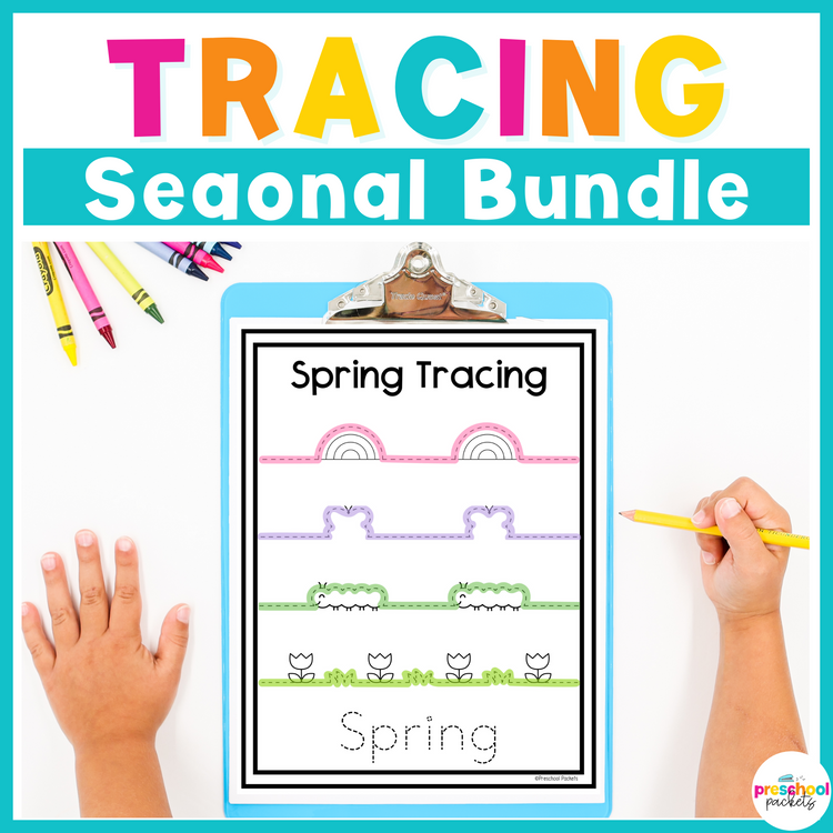 Season Bundle Tracing Worksheets For Preschool, PreK and Kindergarten