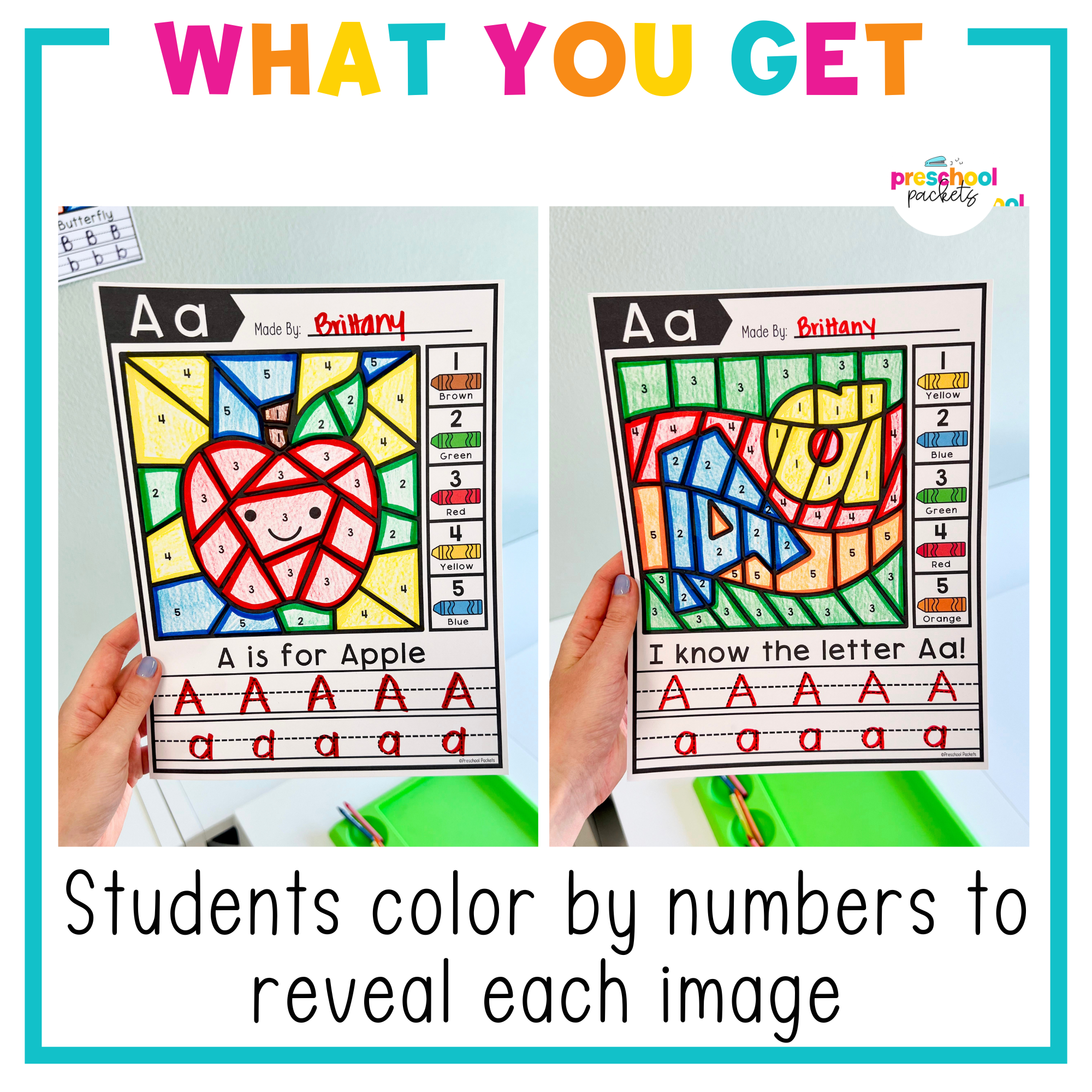 Later A Color Alphabet Color By Code for Preschool - Letter A – Preschool Packets