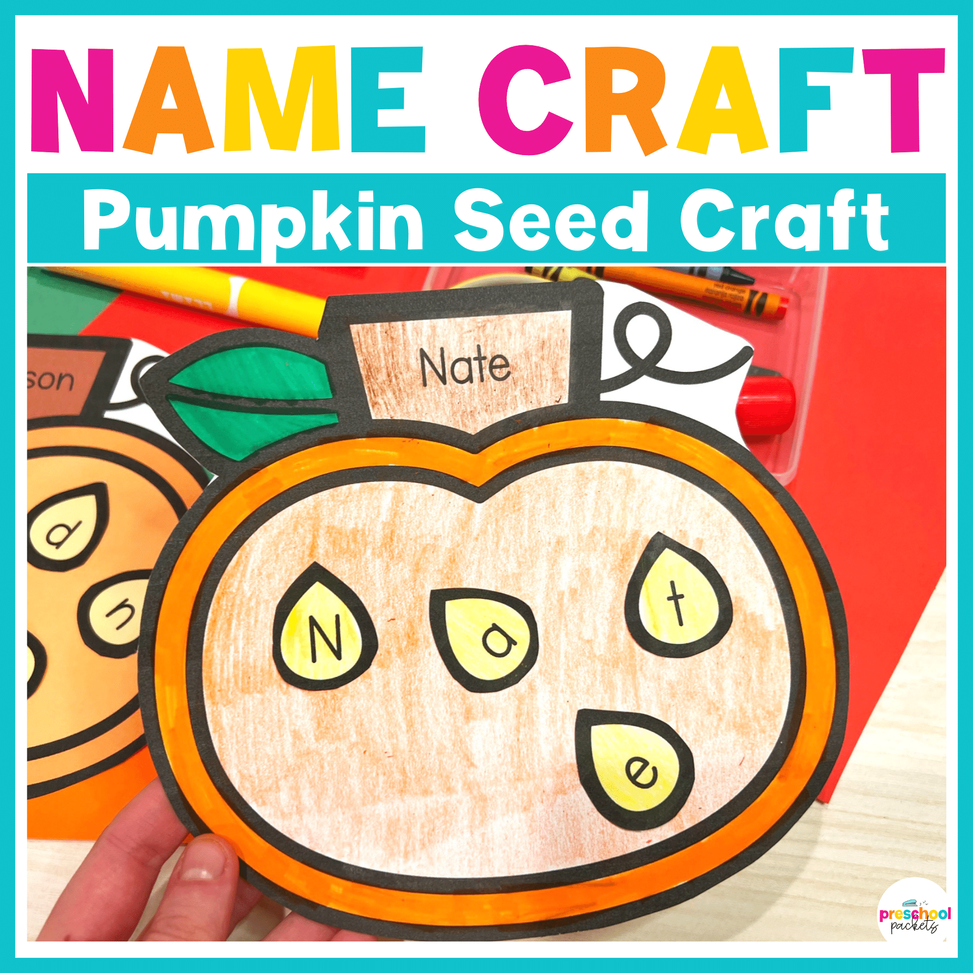Name Activity Fall Fall Pumpkin Seed Name Craft Editable – Preschool Packets