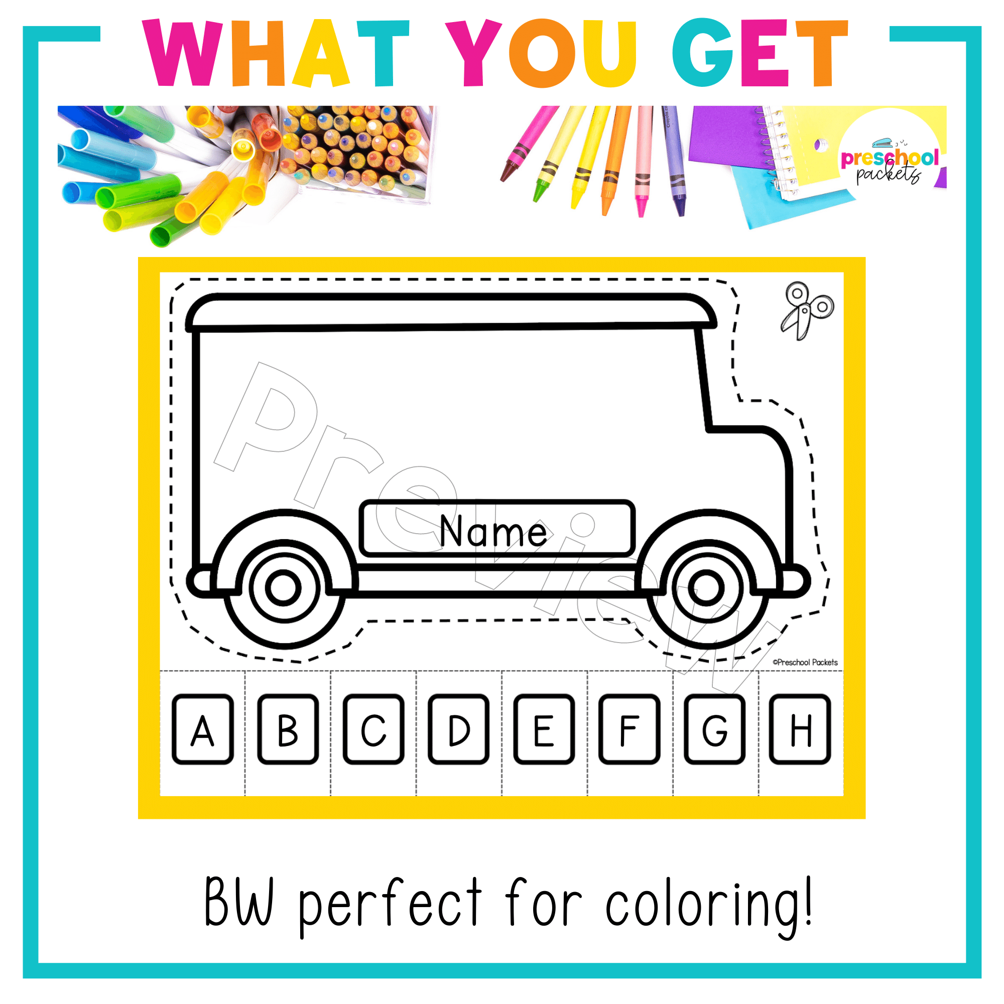 Back To School Crafts: Editable School Bus Name Craft – Preschool Packets back-to-school-crafts-editable-school-bus-name-craft-preschool-packets
