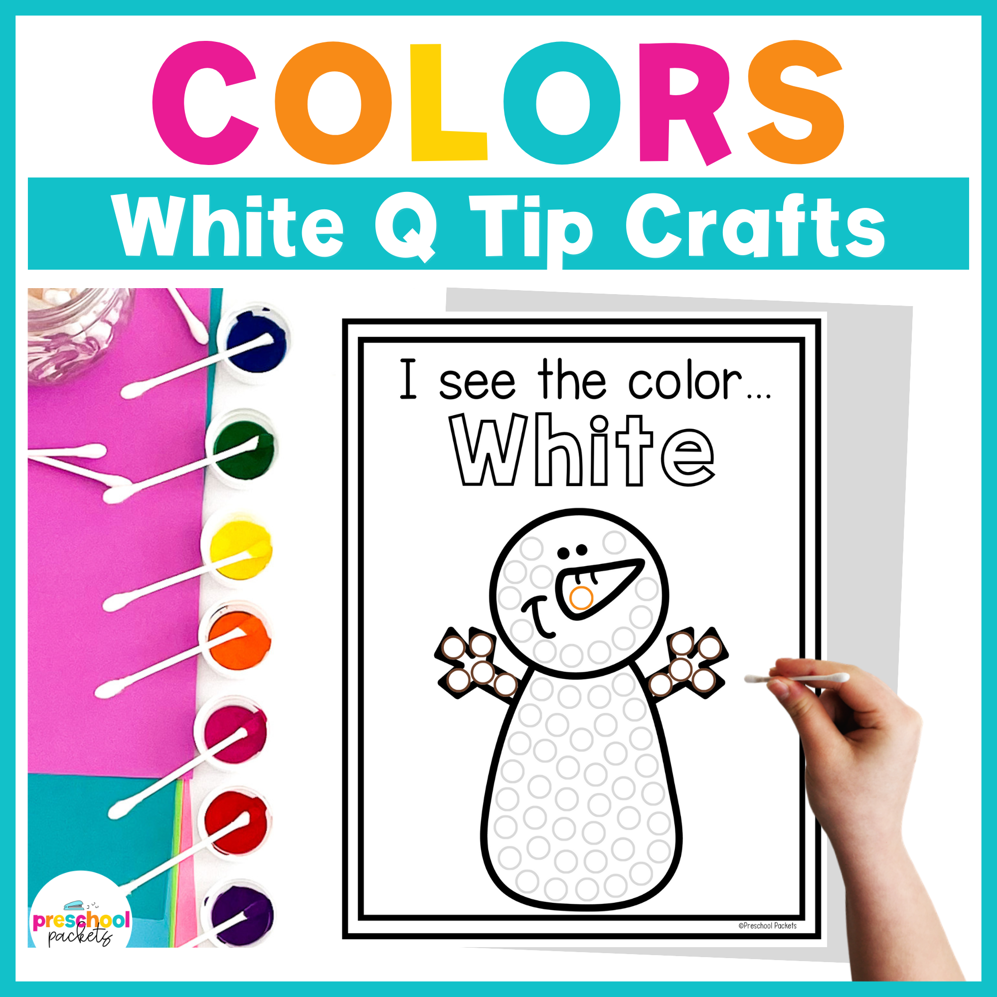 Preschool Colors Q Tip Crafts: Color White – Preschool Packets