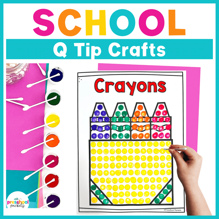 Back to School Crafts Q Tip Painting Fine Motor Activity