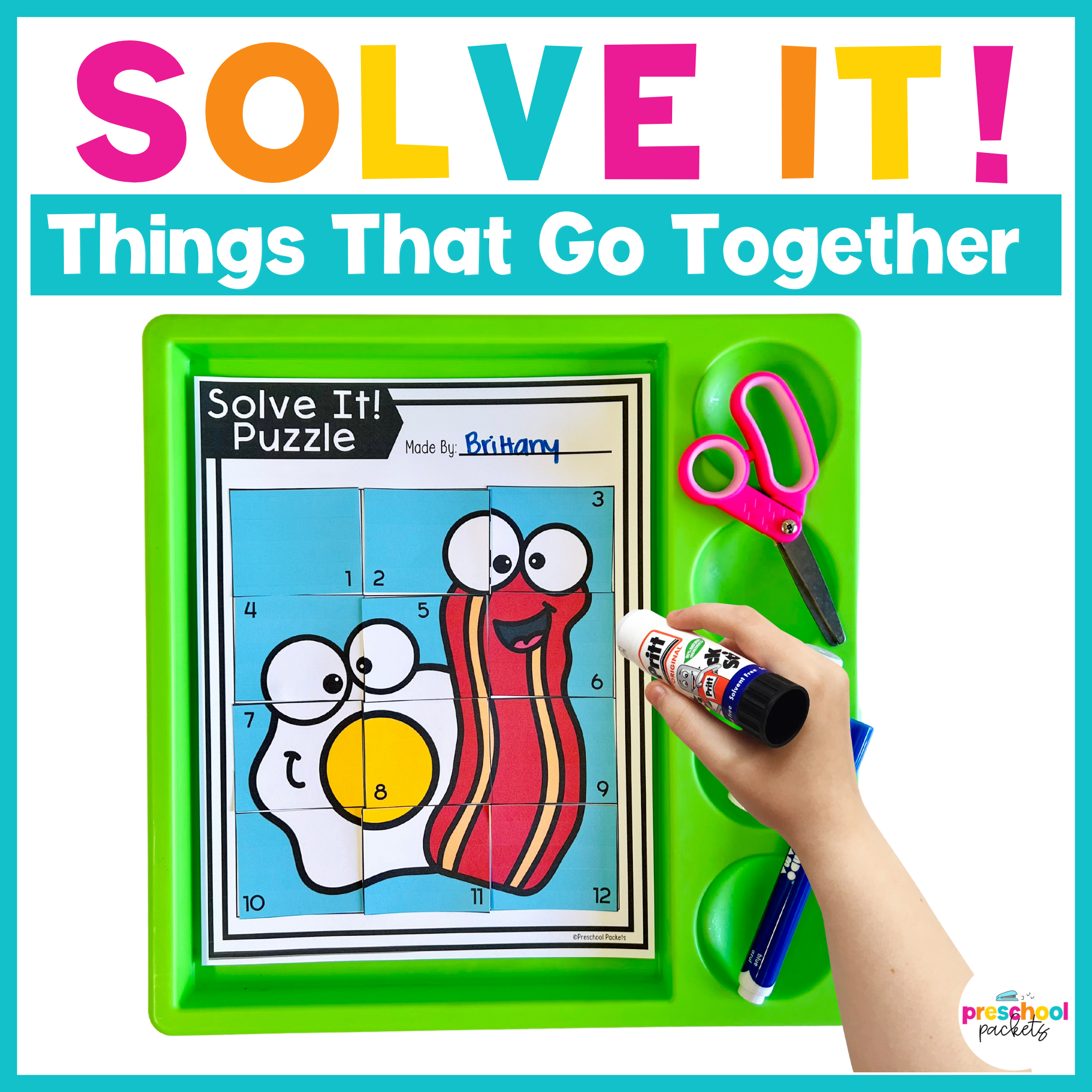 Things That Go Together Mixed Grid Puzzles For Preschool, PreK and Kin ...